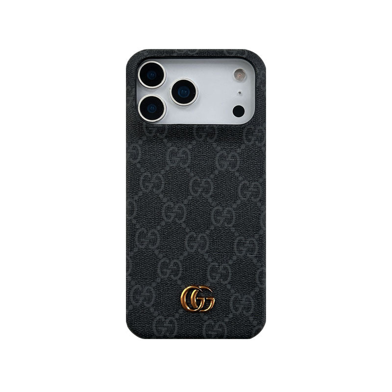 Classic Leather GG iPhone Case For iPhone 17 Series Brown-CJK251705