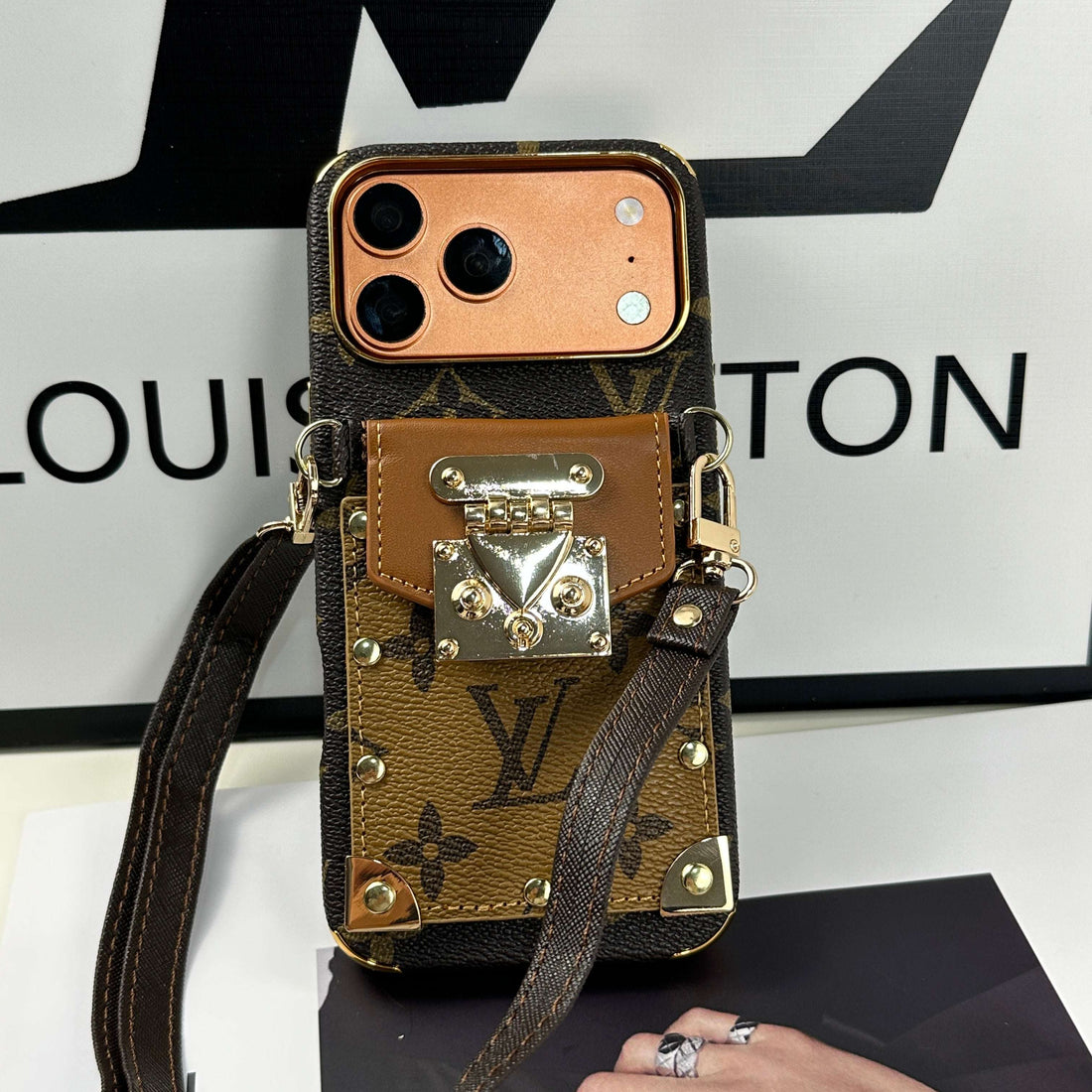 Classic Monogram iPhone Case With Wallet And Crossbody Strap For iPhone 17 Series Brown-CYLV130
