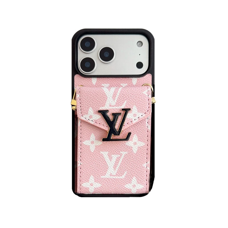 Classic Leather Monogram iPhone Case With Card Holder And Strap -CFK251126