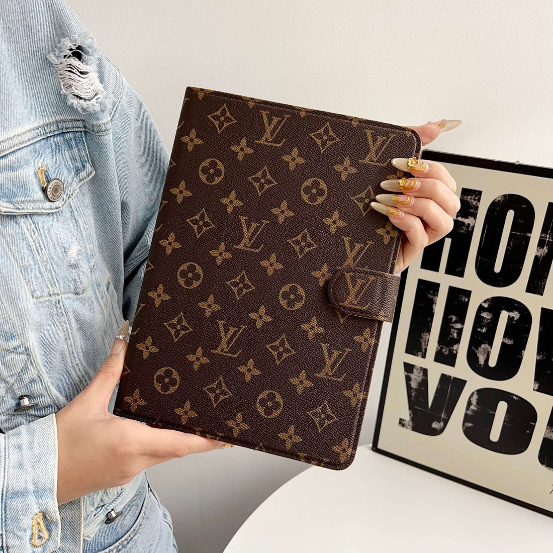 Stylish Leather Monogram  iPad Case Small Printing-CYLV111