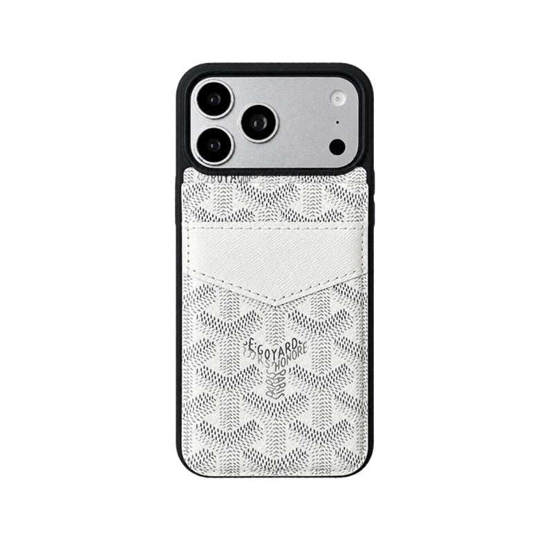 Luxury Leather GD iPhone Case With Card Holder For iPhone 17 Series-LA260046