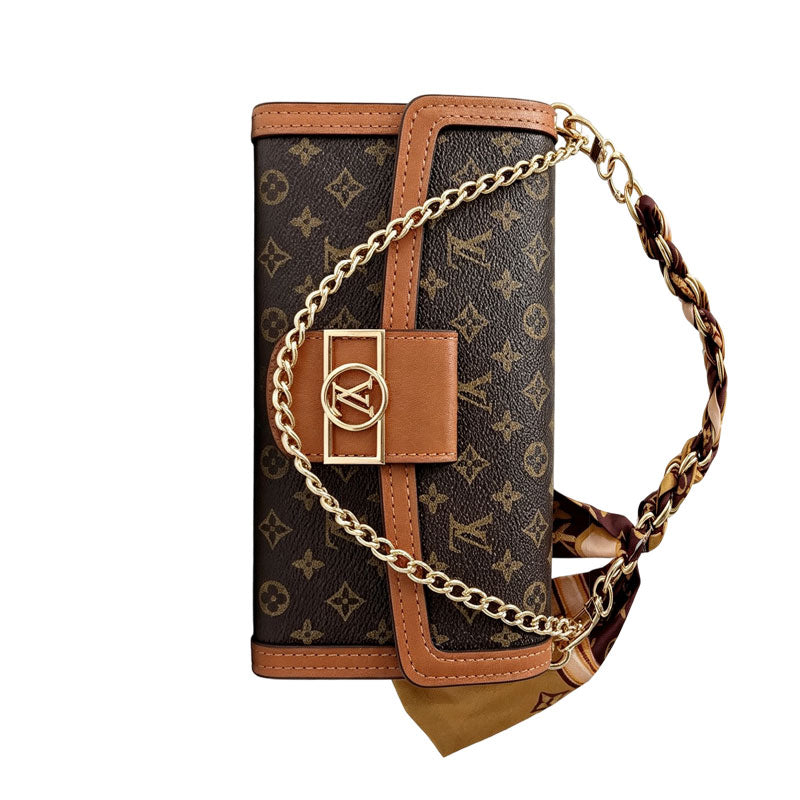 High-quality Leather Monogram iPhone Case With Flip Wallet And  Chain-LA260020