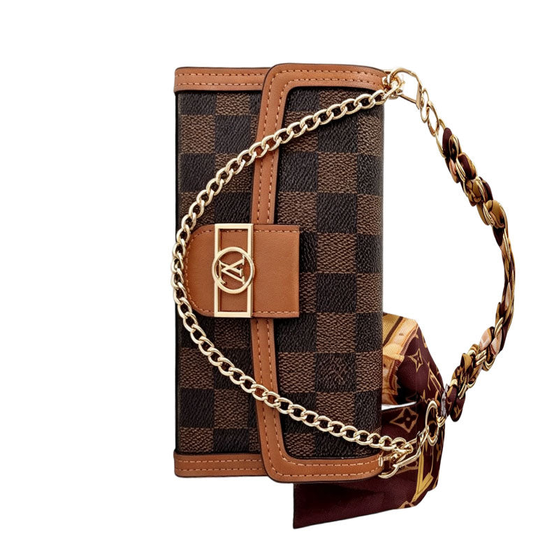 High-quality Leather Monogram iPhone Case With Flip Wallet And  Chain-LA260020