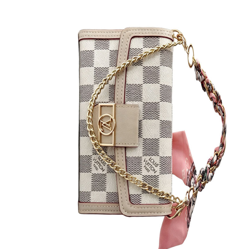 High-quality Leather Monogram iPhone Case With Flip Wallet And  Chain-LA260020