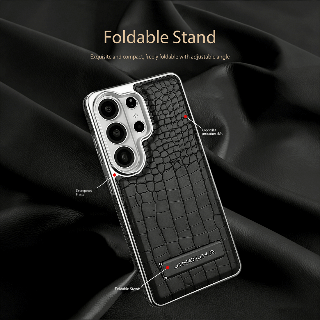 Magnetic Crocodile Pattern Galaxy Phone Case