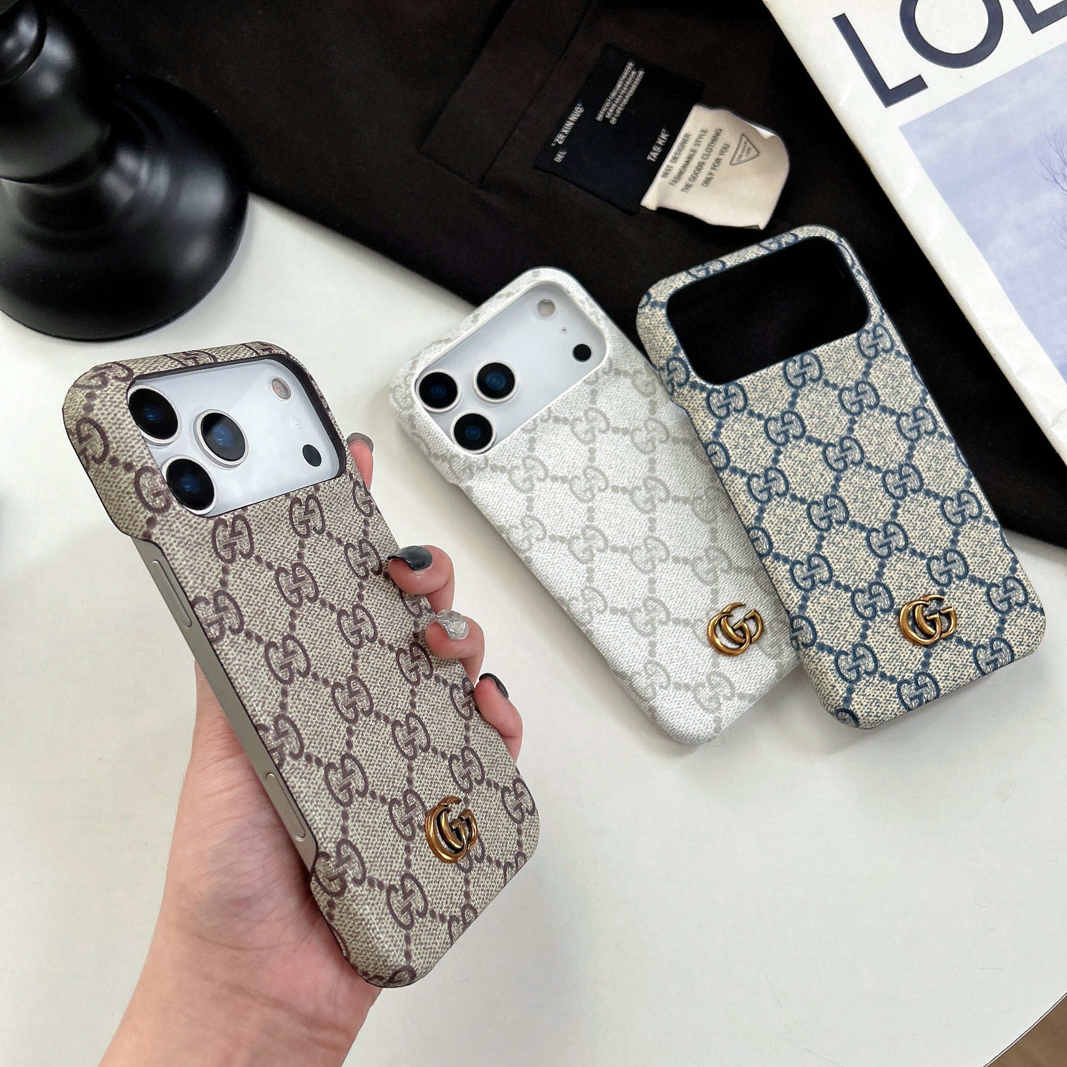 Classic Leather GG iPhone Case For iPhone 17 Series Brown-CJK251705