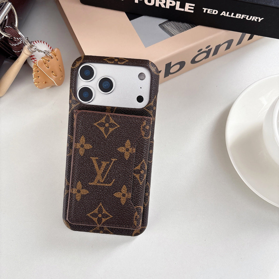 Leather Monogram iPhone Case With Wallet For iPhone 17 Series-CYLV136