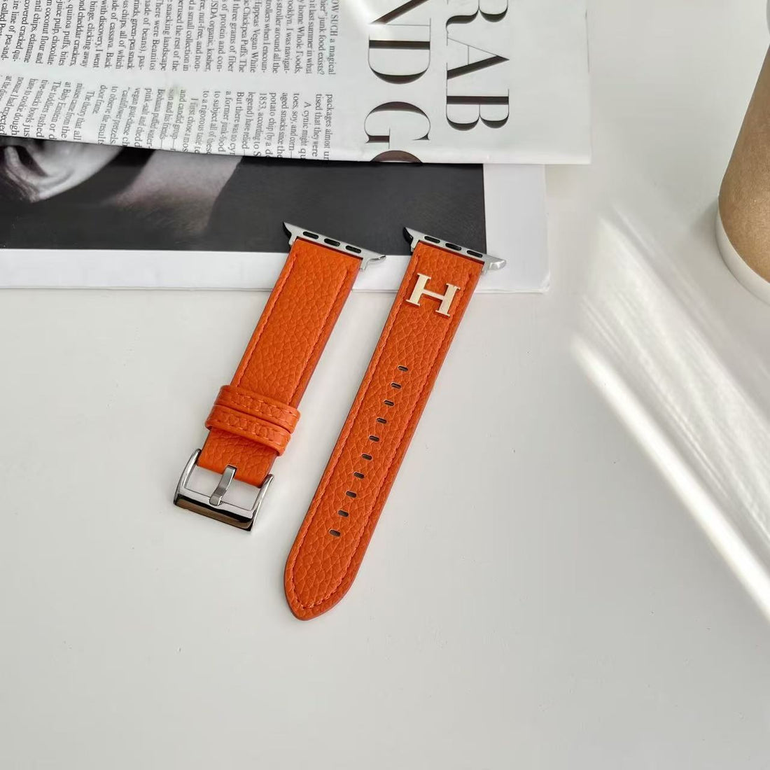 Elegant H Apple Watch Band Orange-CYH102