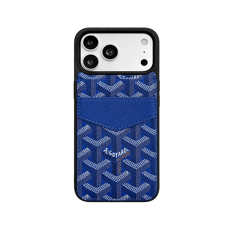 Luxury Leather GD iPhone Case With Card Holder For iPhone 17 Series-LA260046