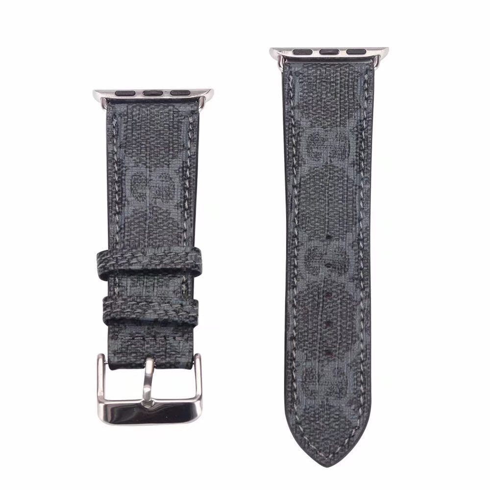 Premium Leather GG Apple Watch Band Brown-CYGG100
