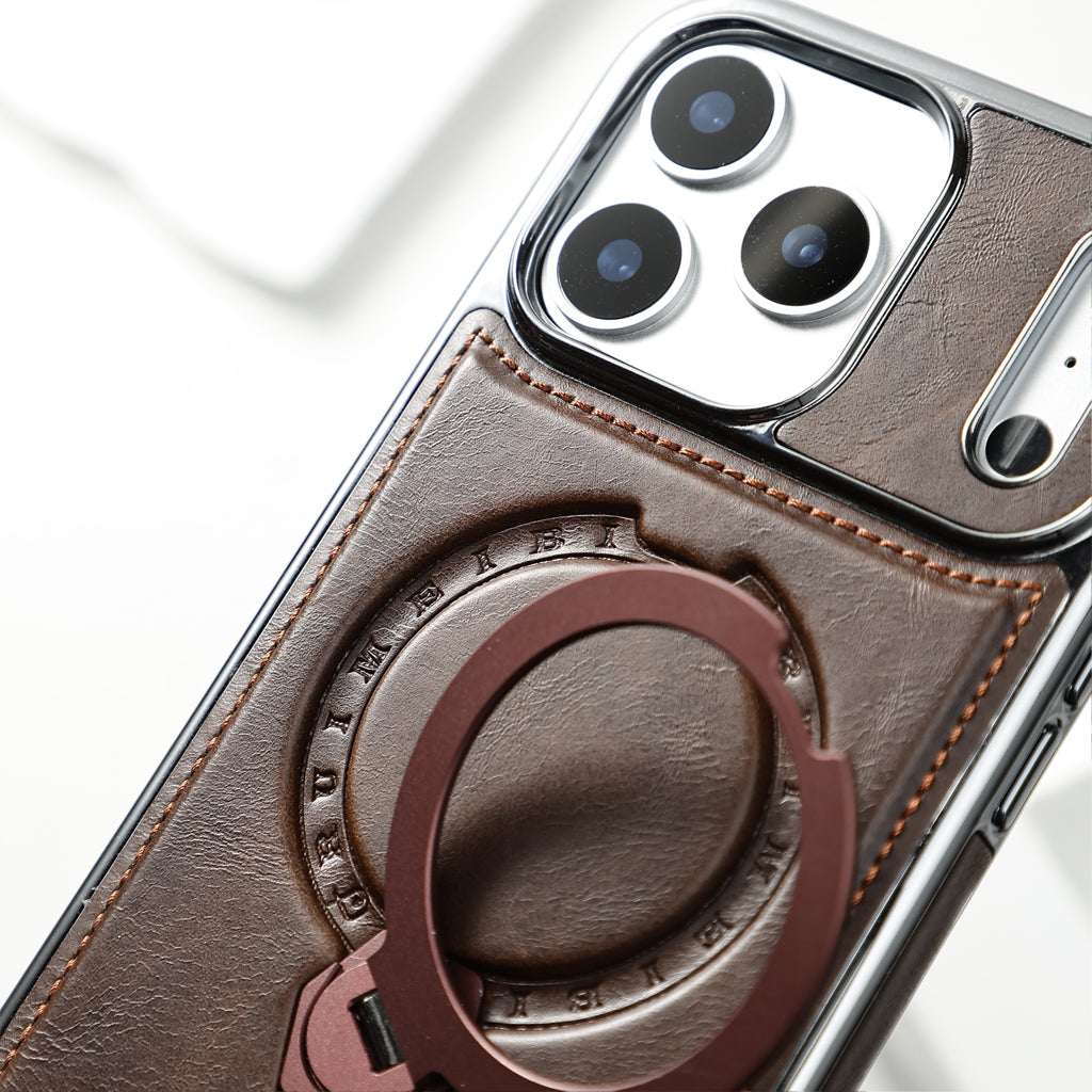 Luxury Leather Magsafe iPhone Case With Stand