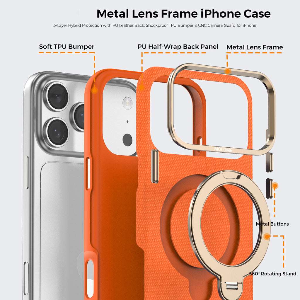 iPhone Cases With Magnetic Ring Stand Orange