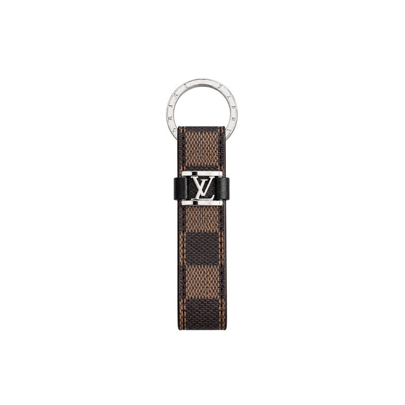 Leather Monogram Key Ring Bag Charm-LA260049