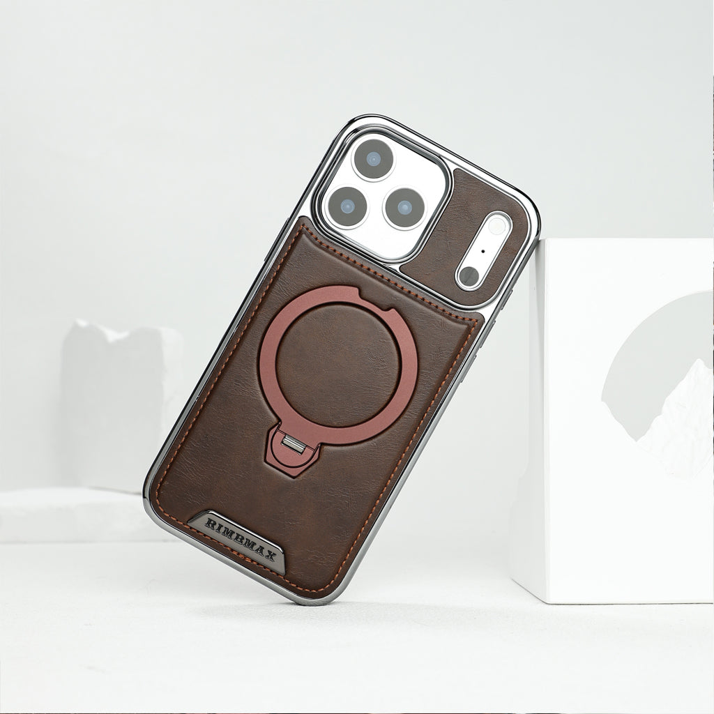 Luxury Leather Magsafe iPhone Case With Stand