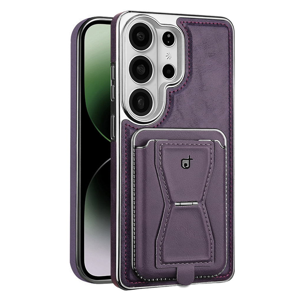 Leather Galaxy Phone Case With Magnetic Card Holder