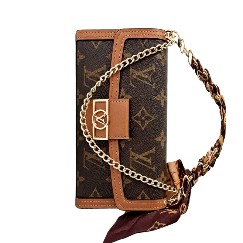 High-quality Leather Monogram iPhone Case With Flip Wallet And  Chain-LA260020