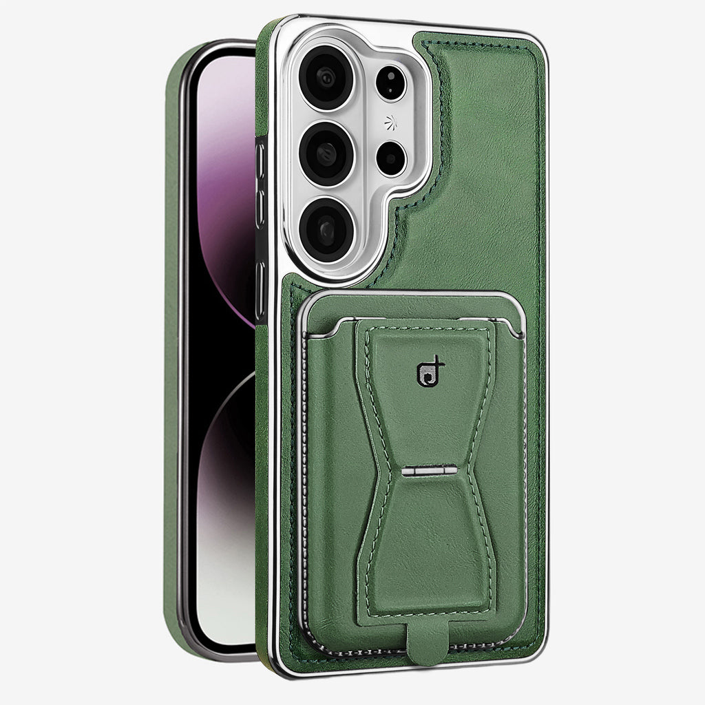 Leather Galaxy Phone Case With Magnetic Card Holder