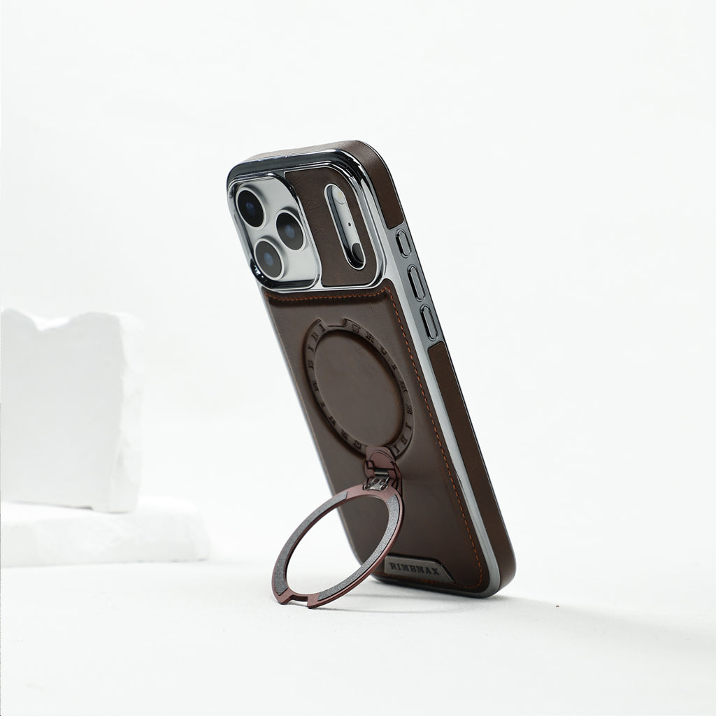 Luxury Leather Magsafe iPhone Case With Stand