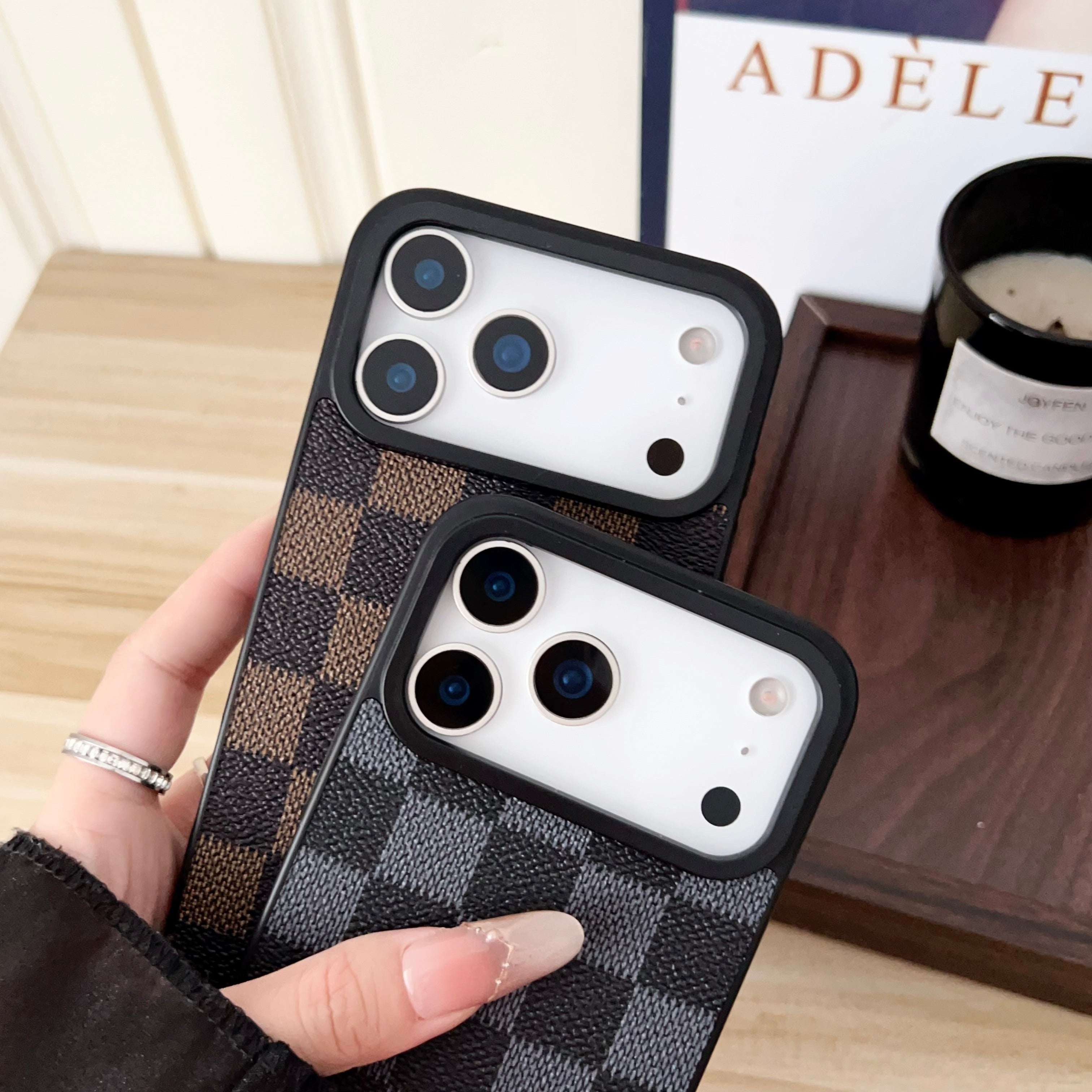 Luxury Leather Monogram iPhone Case For iPhone 17 Series-CYLV013