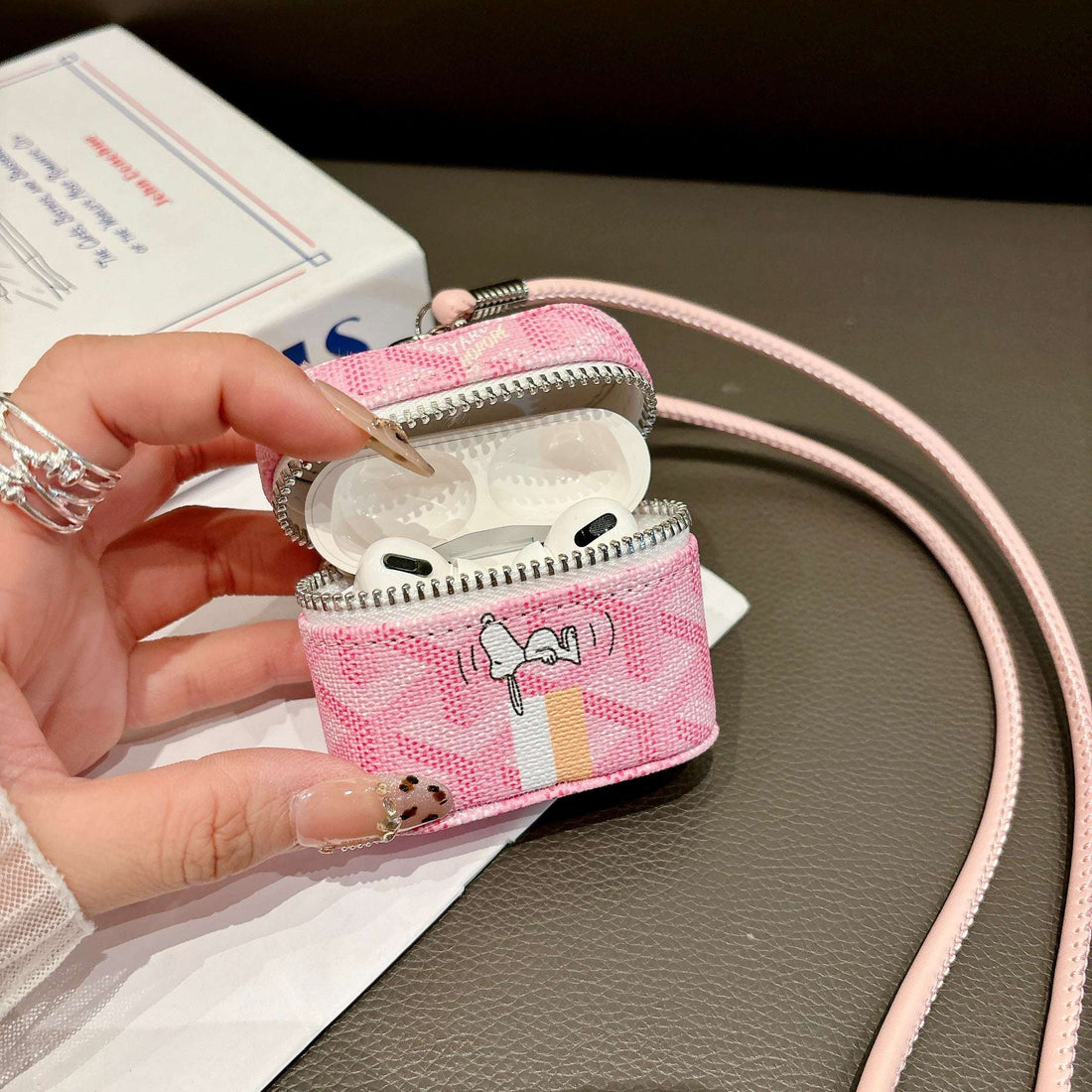 Leather GD AirPods Cases Pink-CYGD118