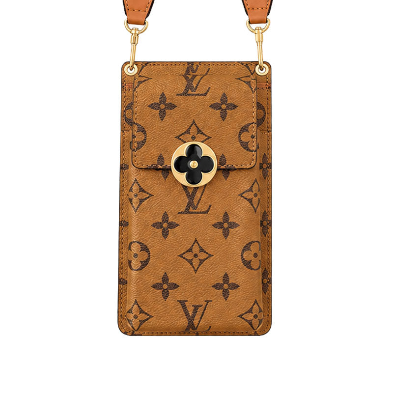 Luxury Leather Monogram Crossbody Phone Purse -CYLV154