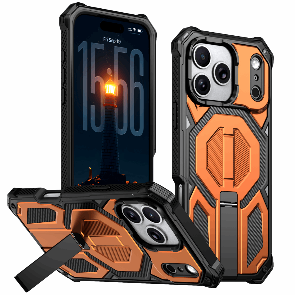 MagSafe iPhone Case With Stand Orange