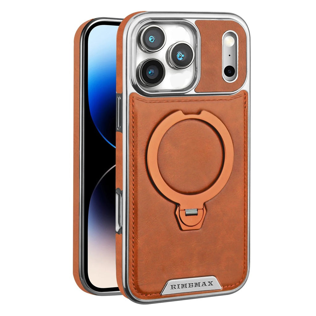 Luxury Leather Magsafe iPhone Case With Stand