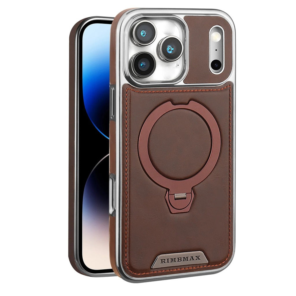 Luxury Leather Magsafe iPhone Case With Stand