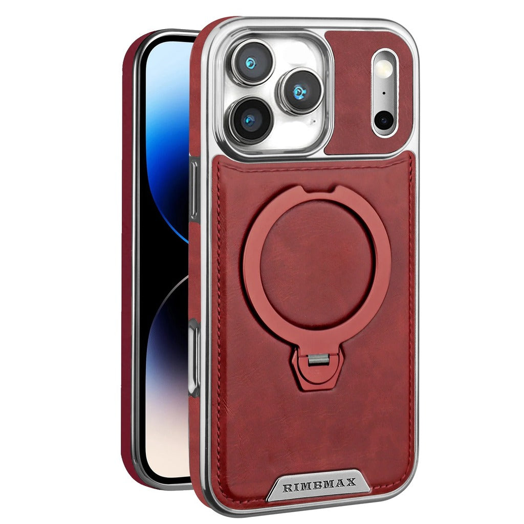Luxury Leather Magsafe iPhone Case With Stand