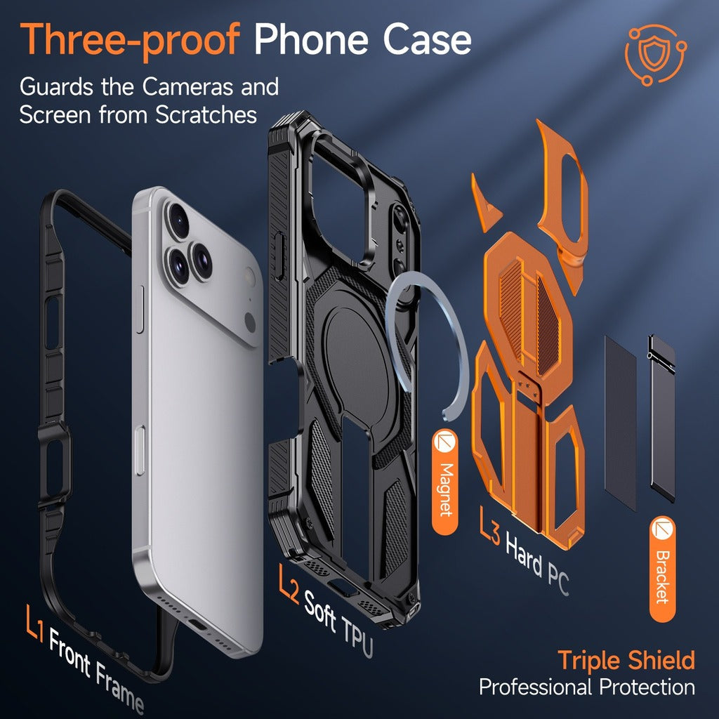 MagSafe iPhone Case With Stand Orange