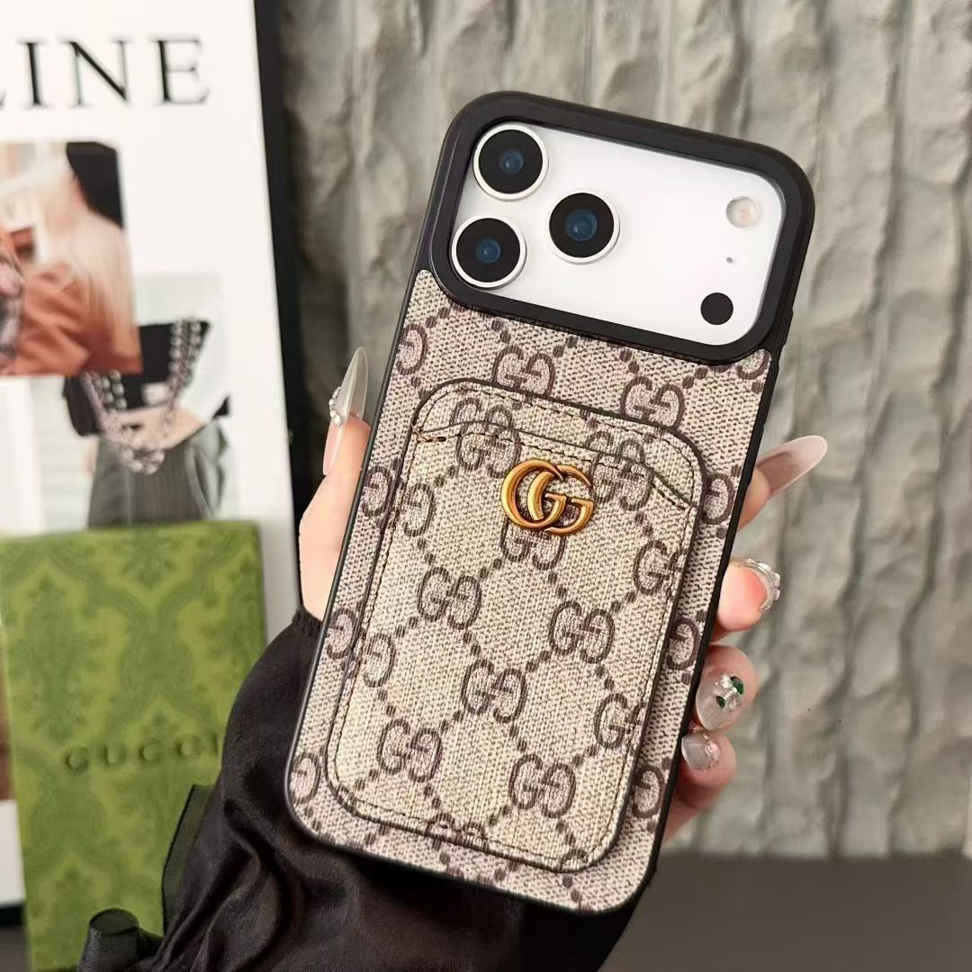 Classic GG iPhone Case With Card Holder For iPhone 17 Series-CYGG140