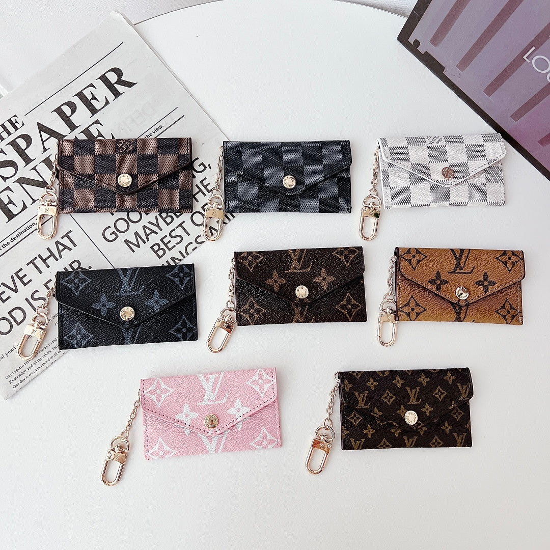 Monogram Leather Keychain Card Holder