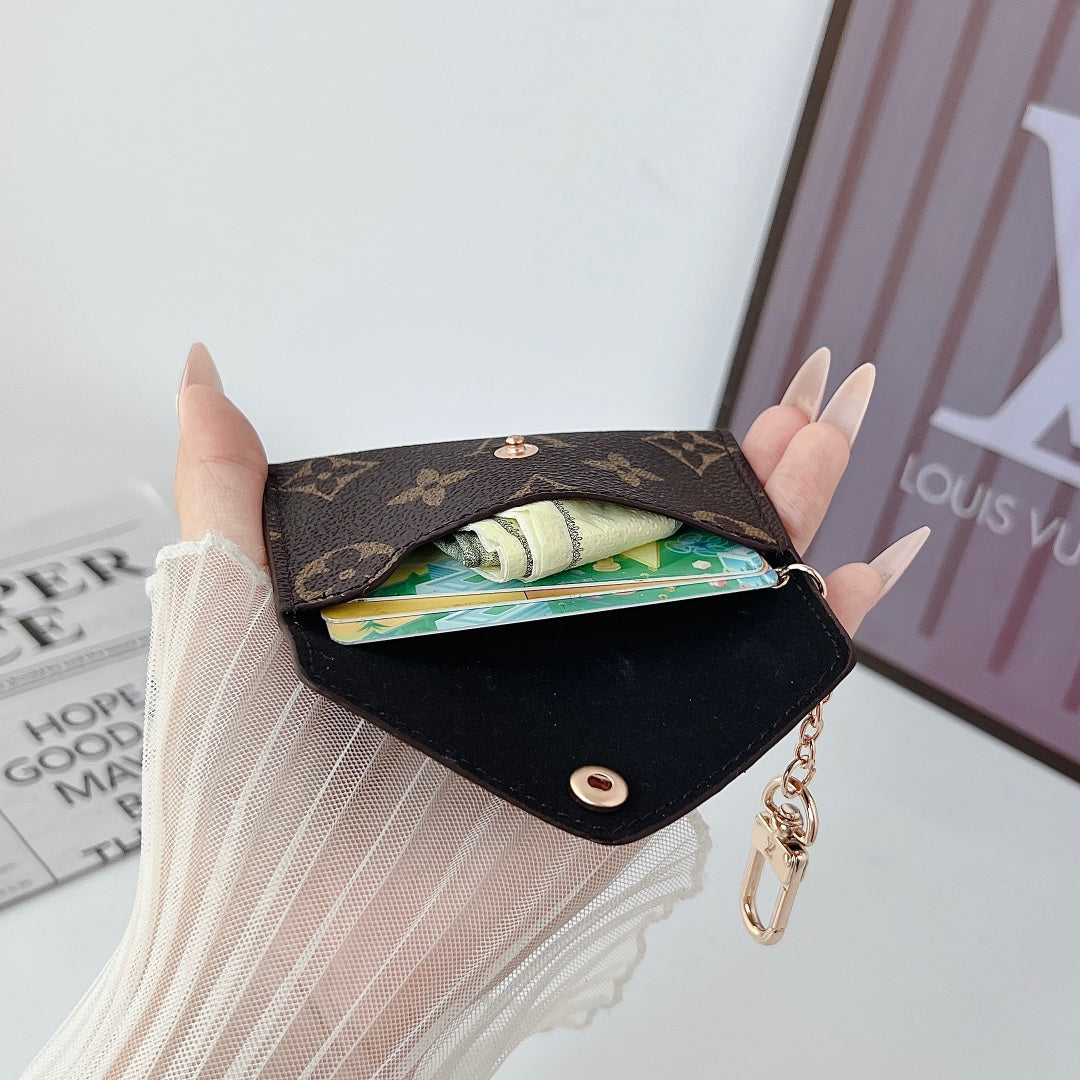 Monogram Leather Keychain Card Holder