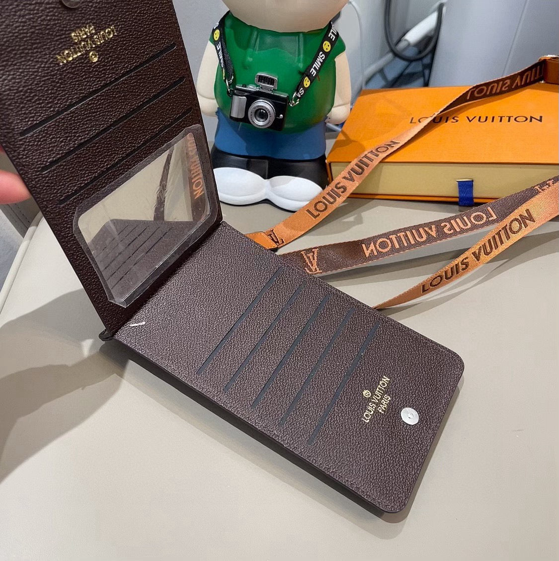 Luxury Leather Monogram Crossbody Phone Purse -CYLV154