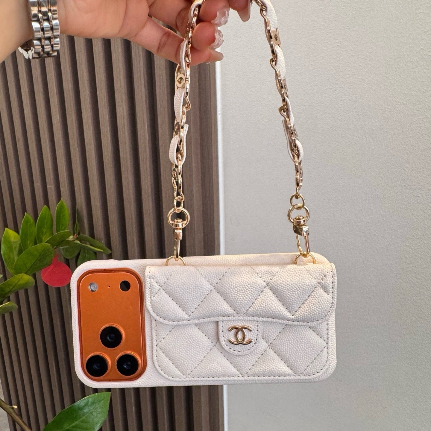 High-quality Leather CC iPhone Case  With Wallet And Crossbody Strap-CYCC162