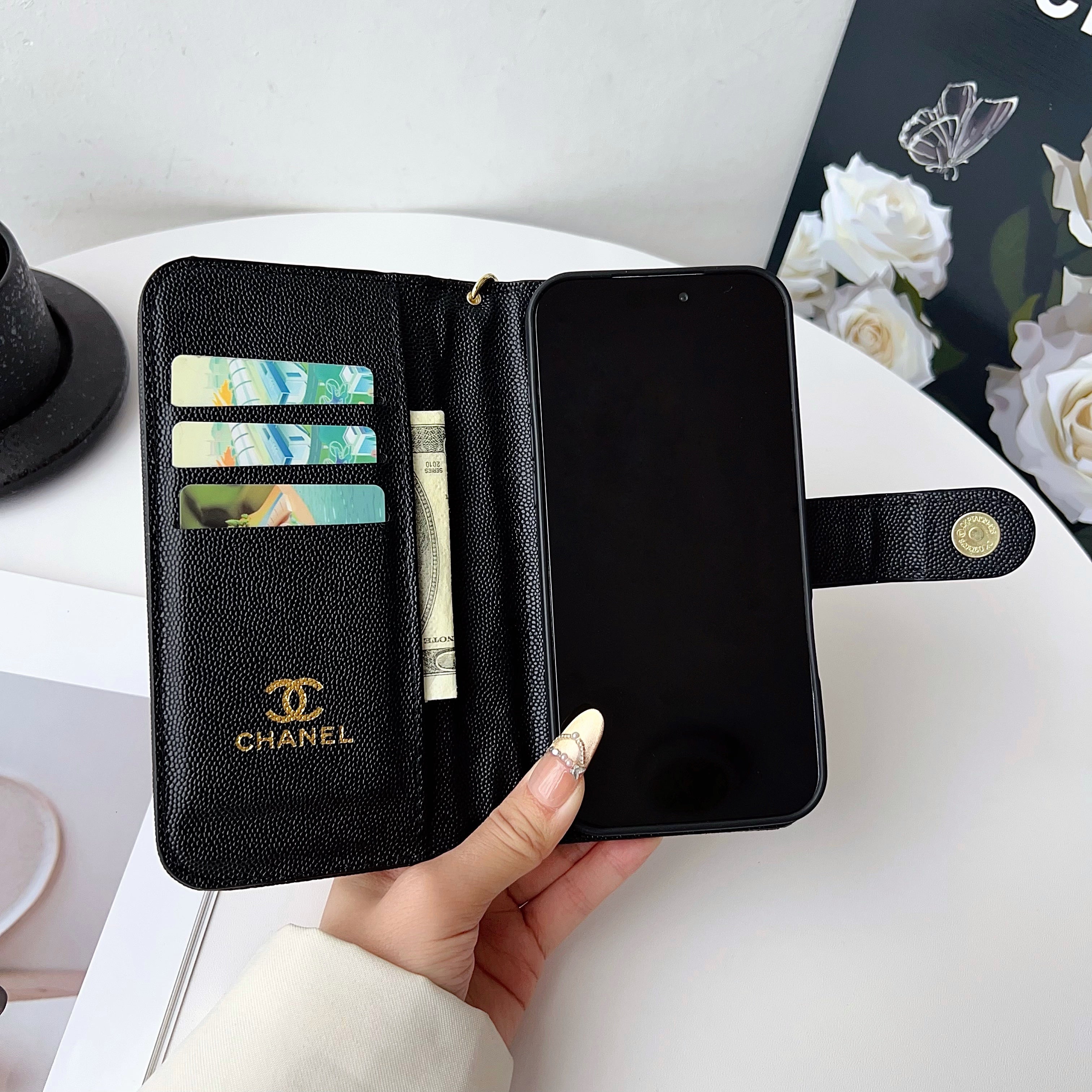 Premium Leather CC iPhone Case With Flip Wallet  -CYCC164