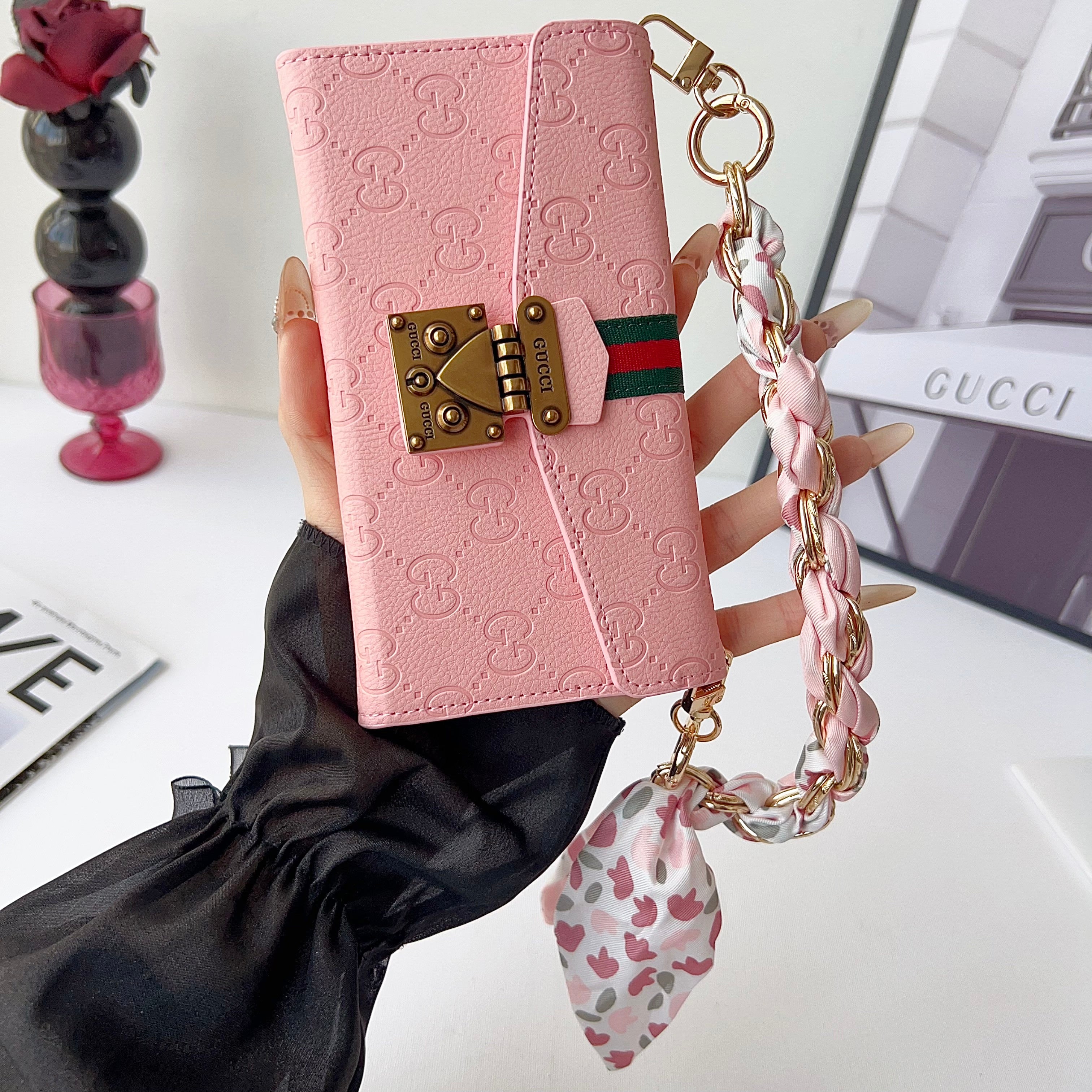 Classic Leather GG iPhone Case With Flip Wallet-LA260007