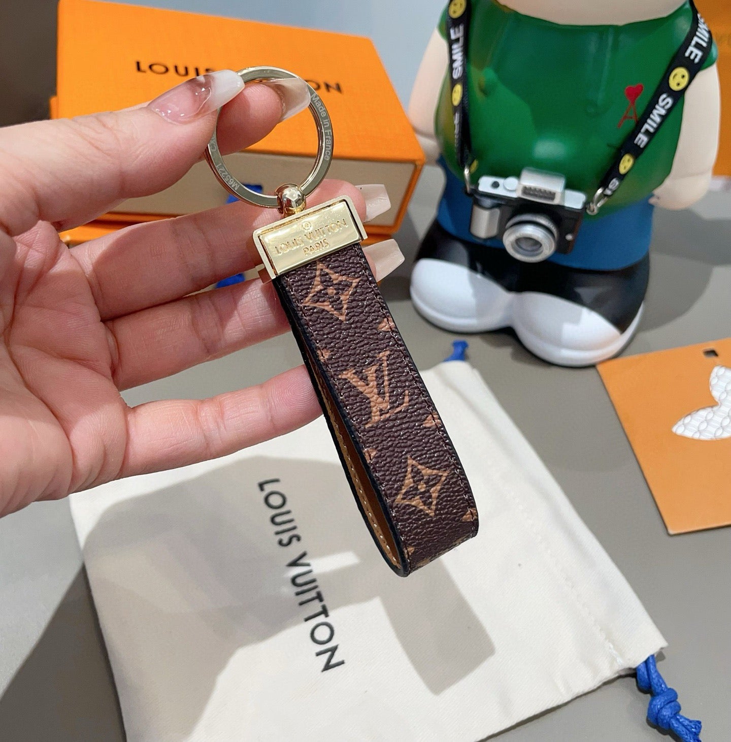 Monogram Leather Strap Key Holder-LA260010