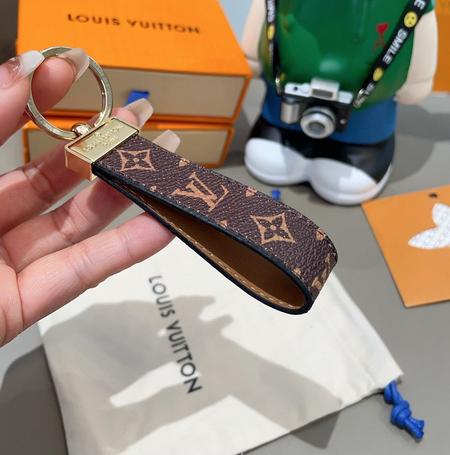Monogram Leather Strap Key Holder-LA260010
