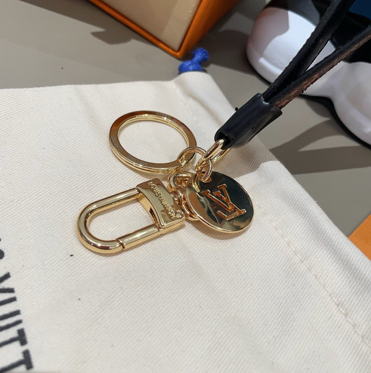 Monogram Wristlet Key Ring With Pendant-LA260012
