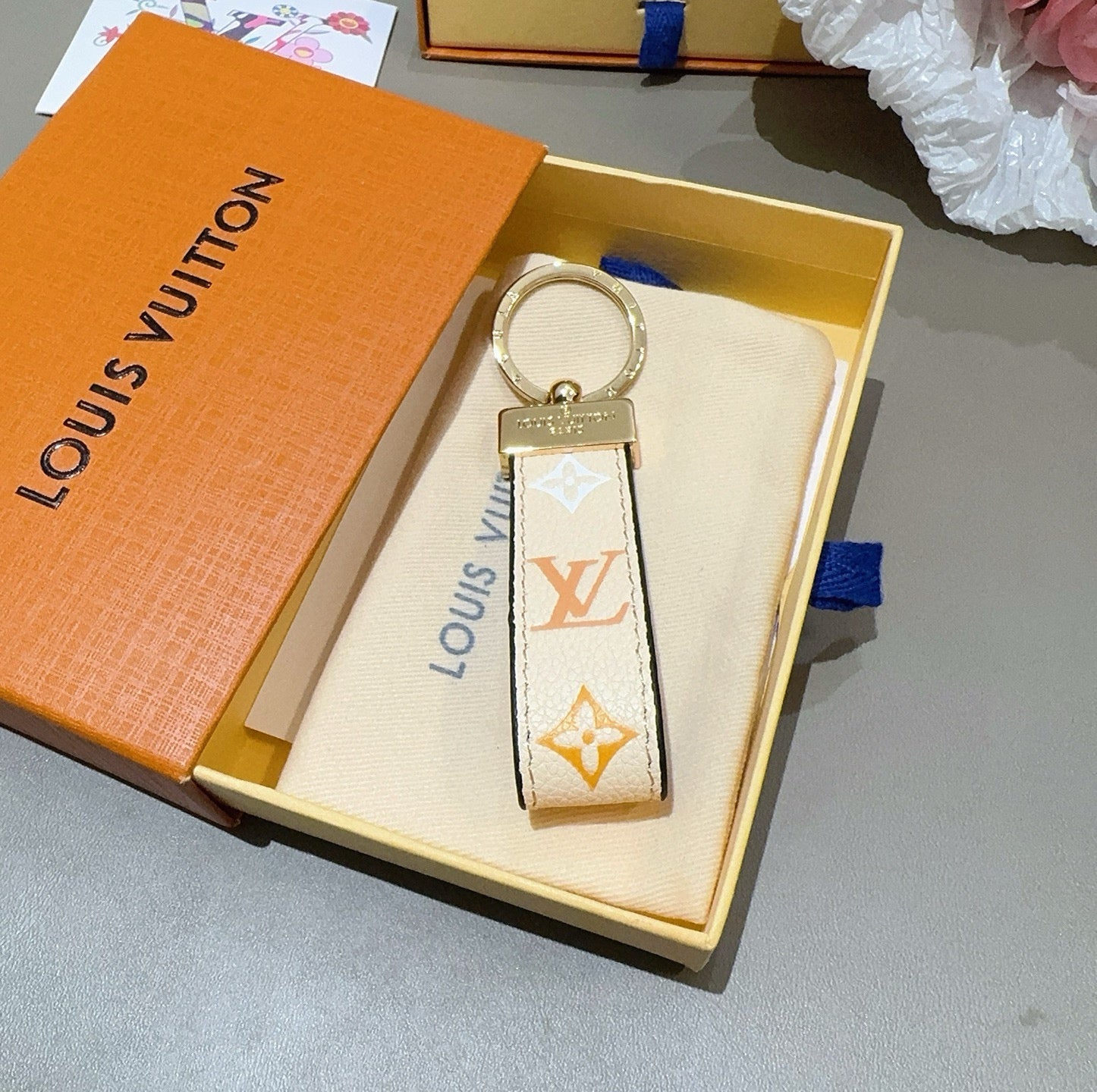 Monogram Colored Leather Key Strap-LA260013