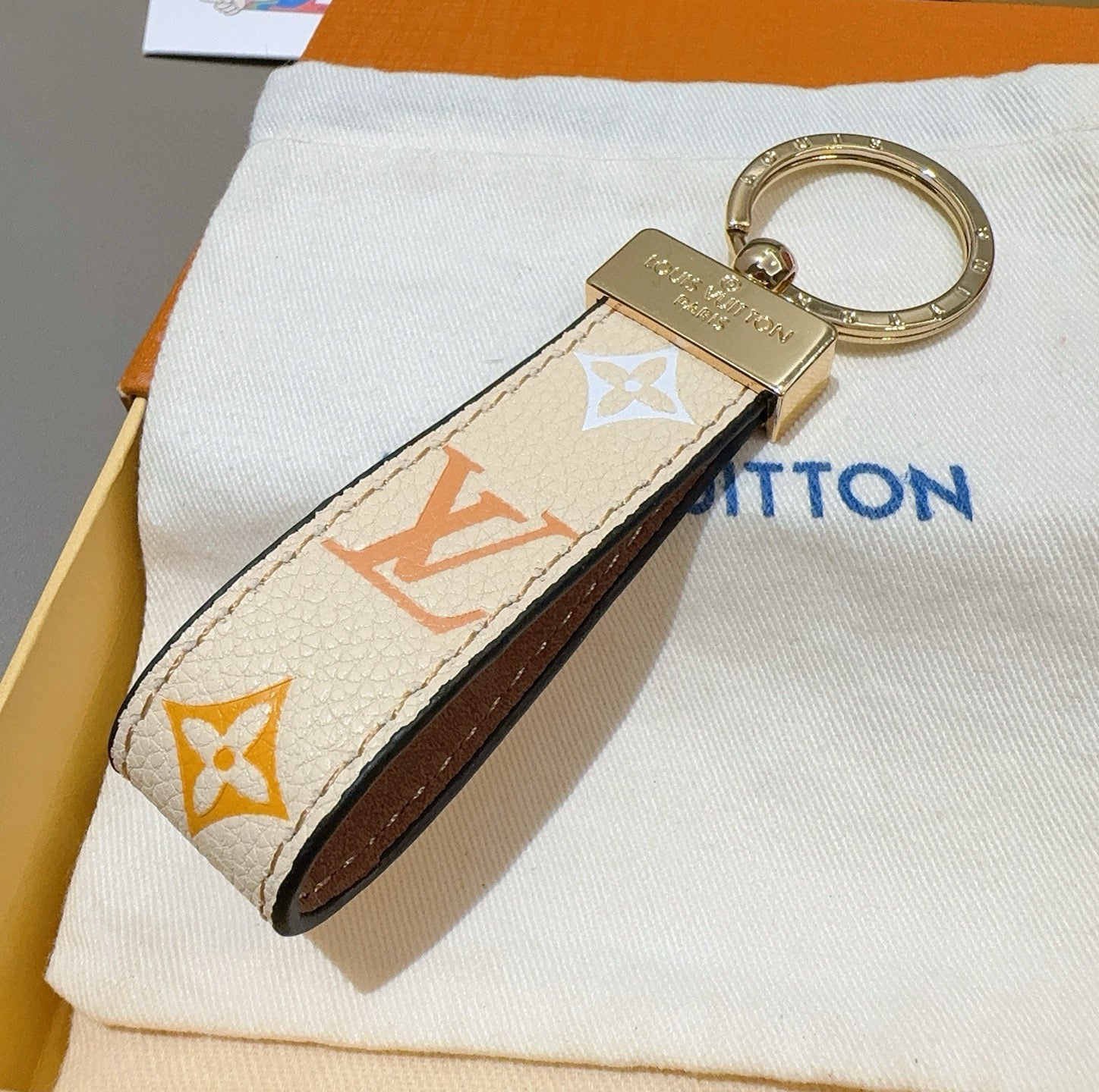 Monogram Colored Leather Key Strap-LA260013