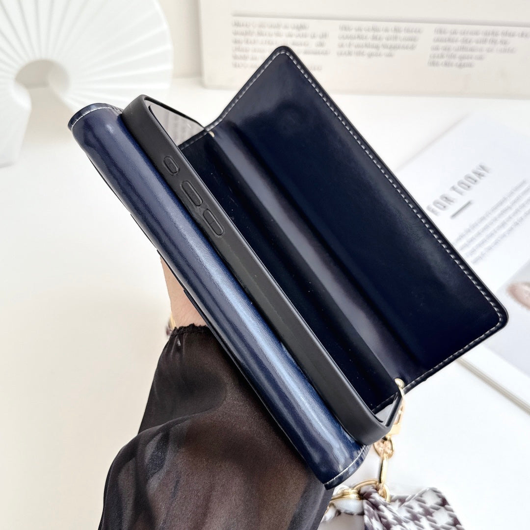 High-quality Leather TB iPhone Case With Flip Wallet-LA260025