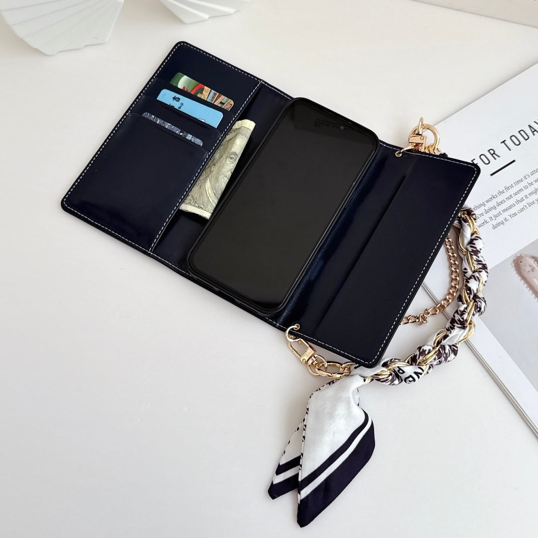 High-quality Leather TB iPhone Case With Flip Wallet-LA260025