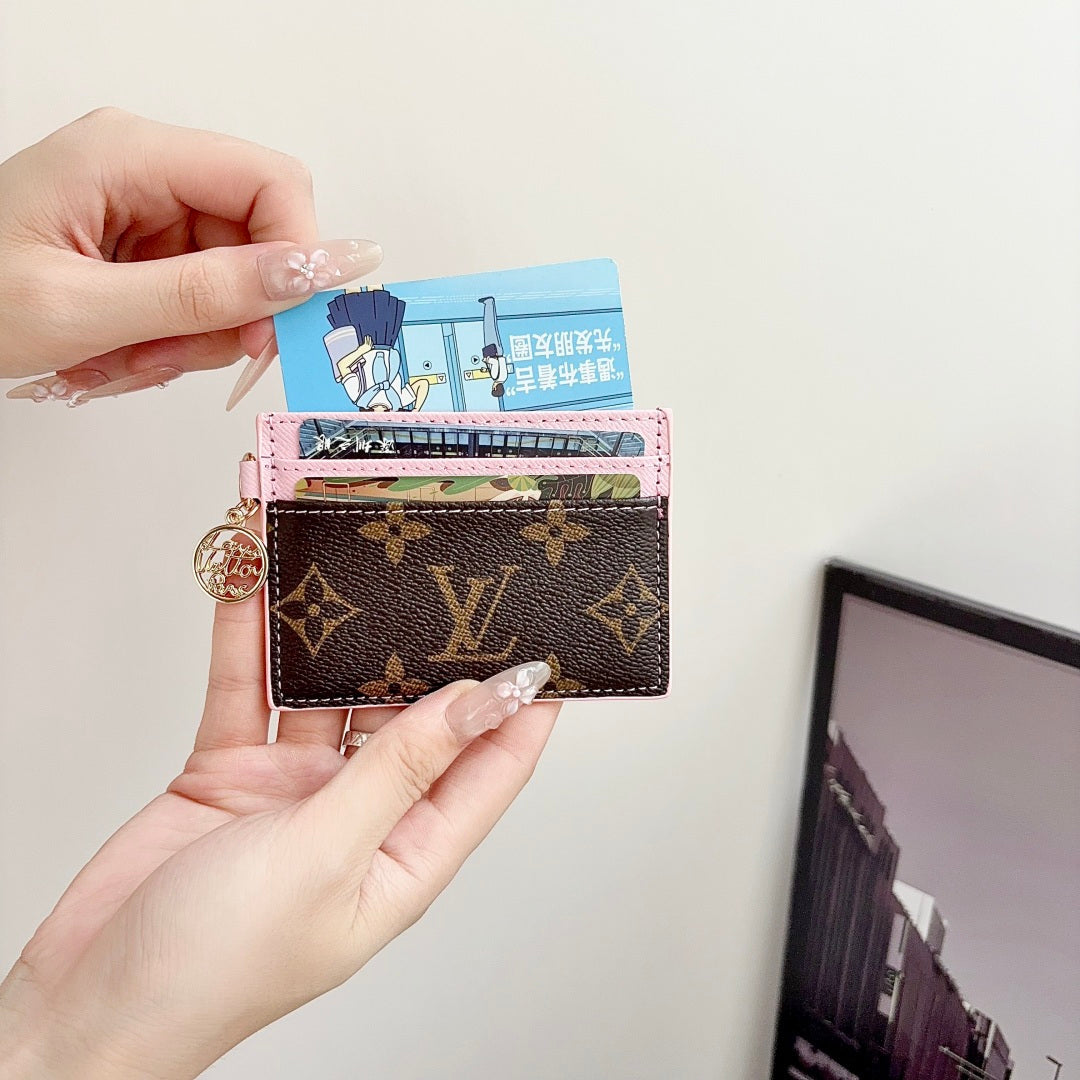 Classic Leather Monogram  Card Wallet-LA260027