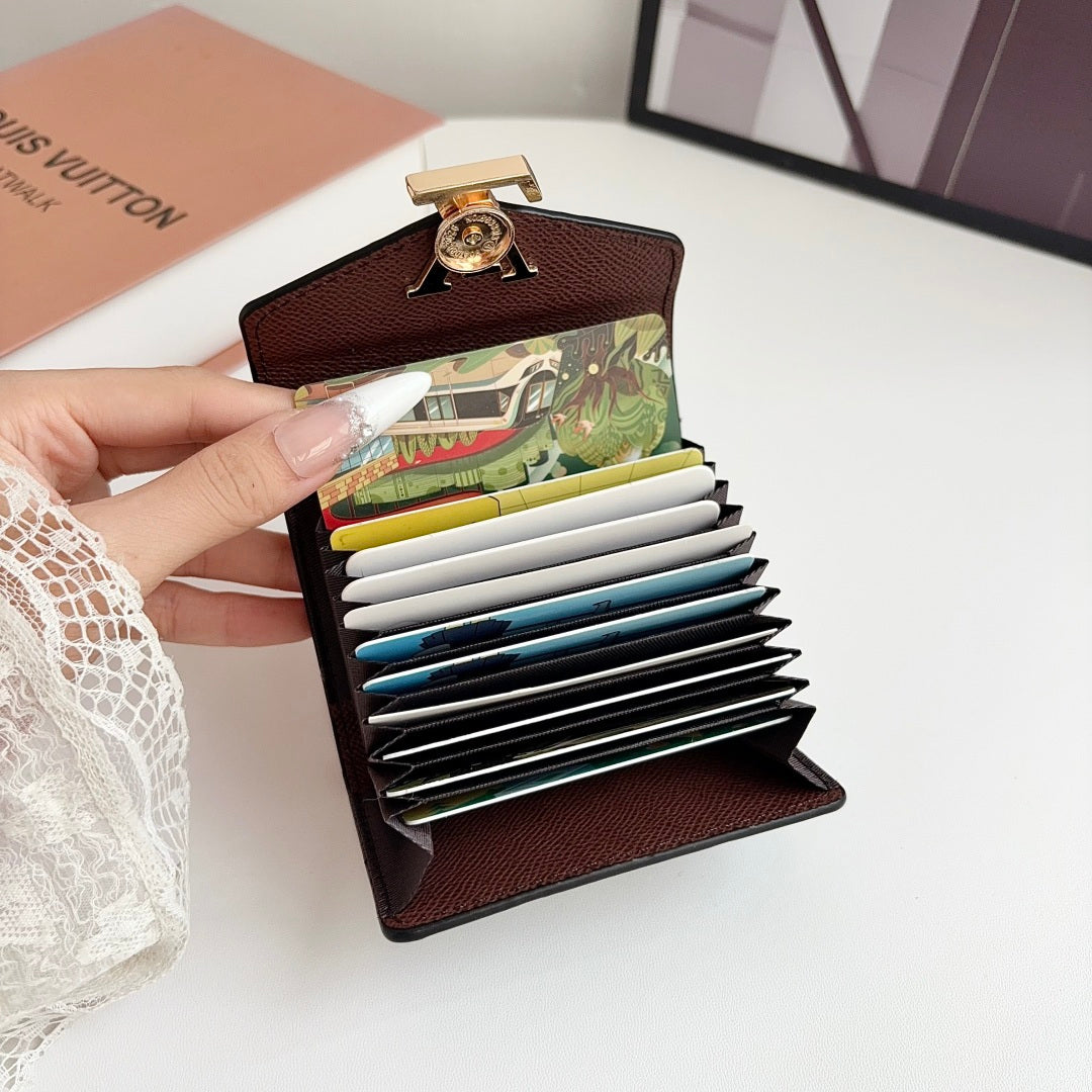 Elegant Leather Monogram Card Wallet -LA260048
