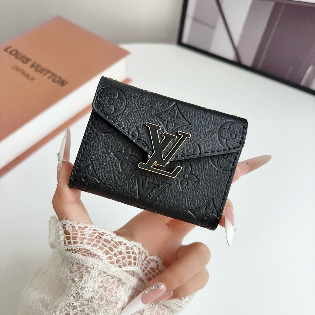 Elegant Leather Monogram Card Wallet -LA260048