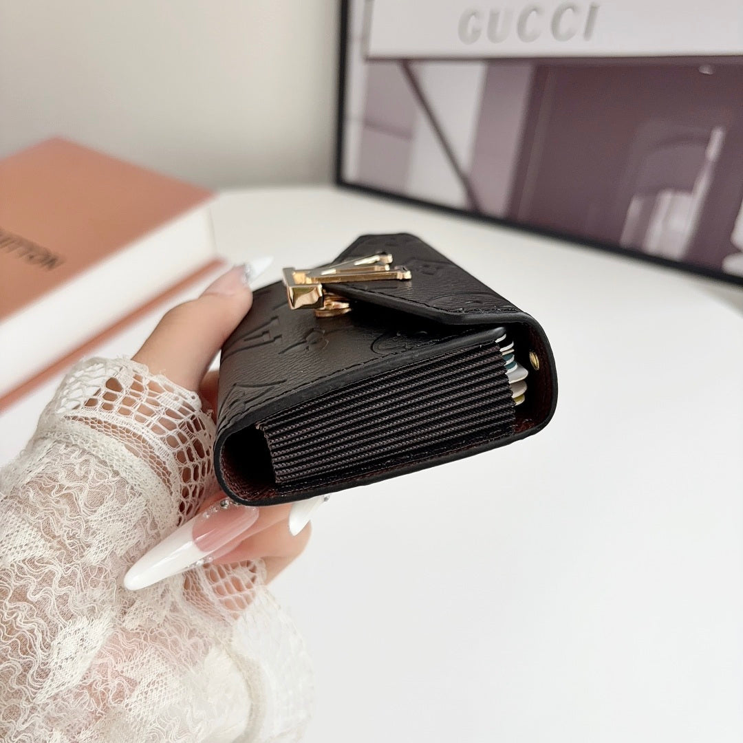 Elegant Leather Monogram Card Wallet -LA260048