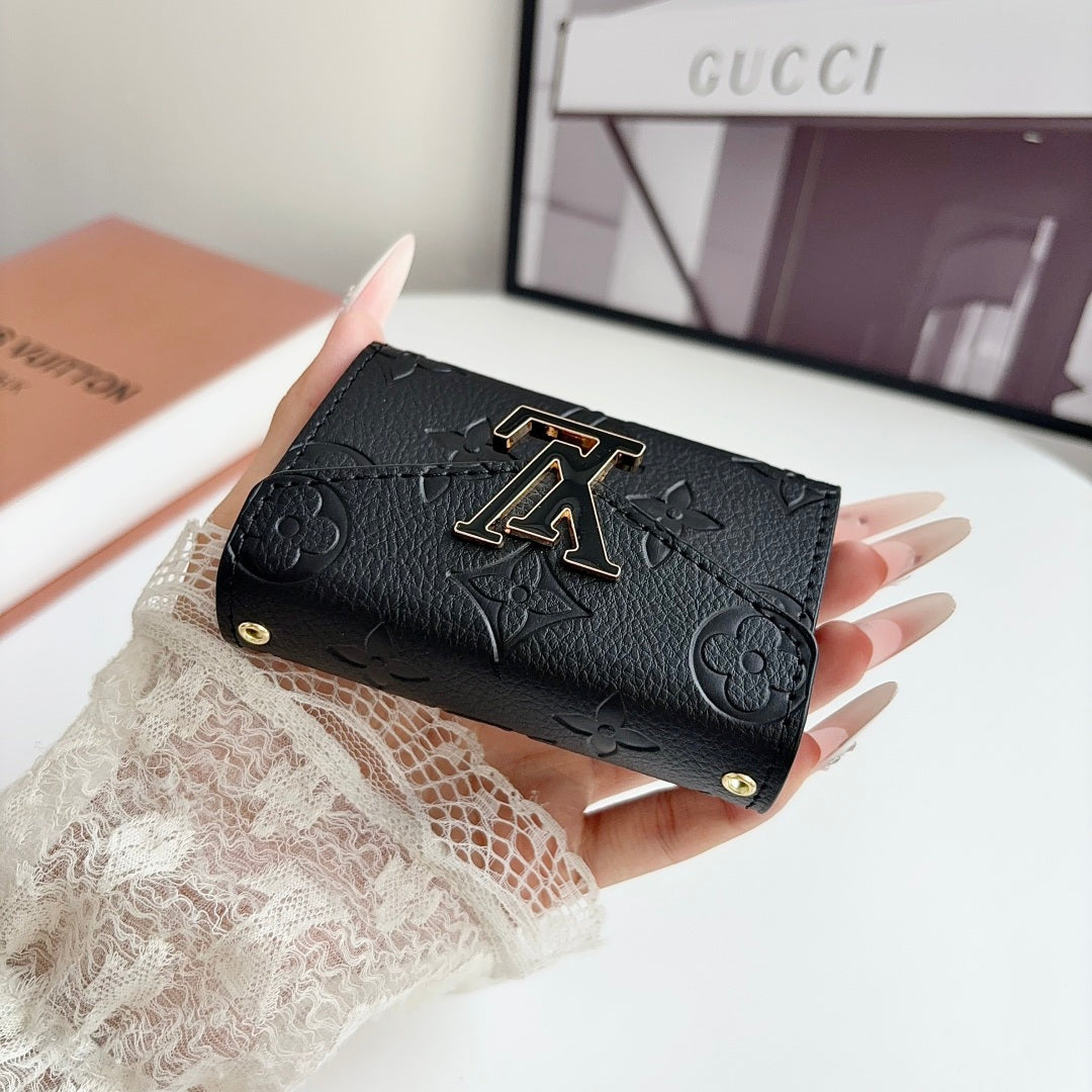 Elegant Leather Monogram Card Wallet -LA260048