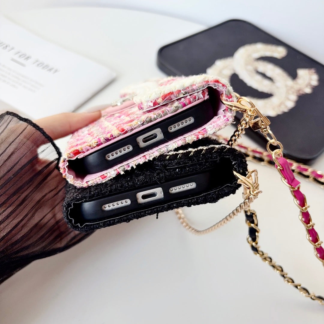 High-quality  CC iPhone Case With Flip Wallet And Crossbody Strap-LA260054